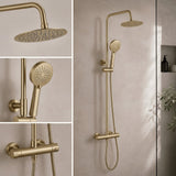 Aquarius Bathrooms Exposed Shower Set Aquarius RainLux Eco Round Adjustable Exposed Bar Shower System