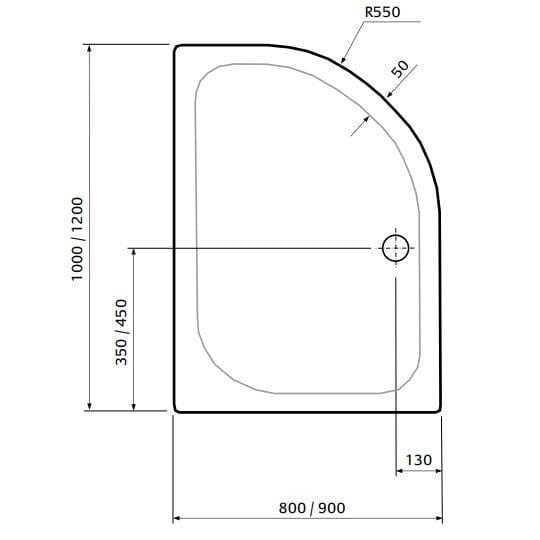 Aquarius Bathrooms Quadrant Shower Tray Aquarius Pluvia 45mm Stone Resin Offset Quadrant Shower Tray