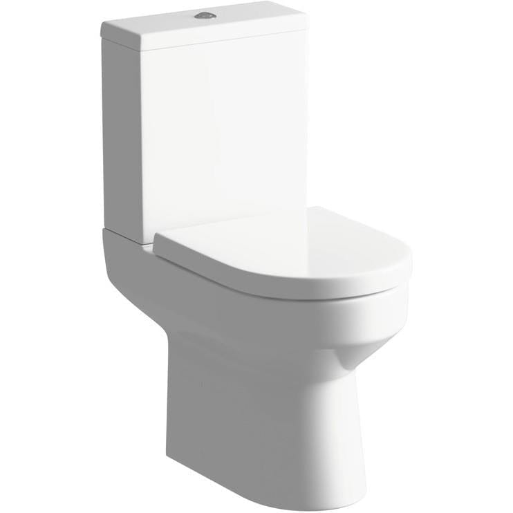 Aquarius Bathrooms Bathroom Suite Aquarius View 550mm Vanity Unit with Basin and Close Coupled Toilet Set in White