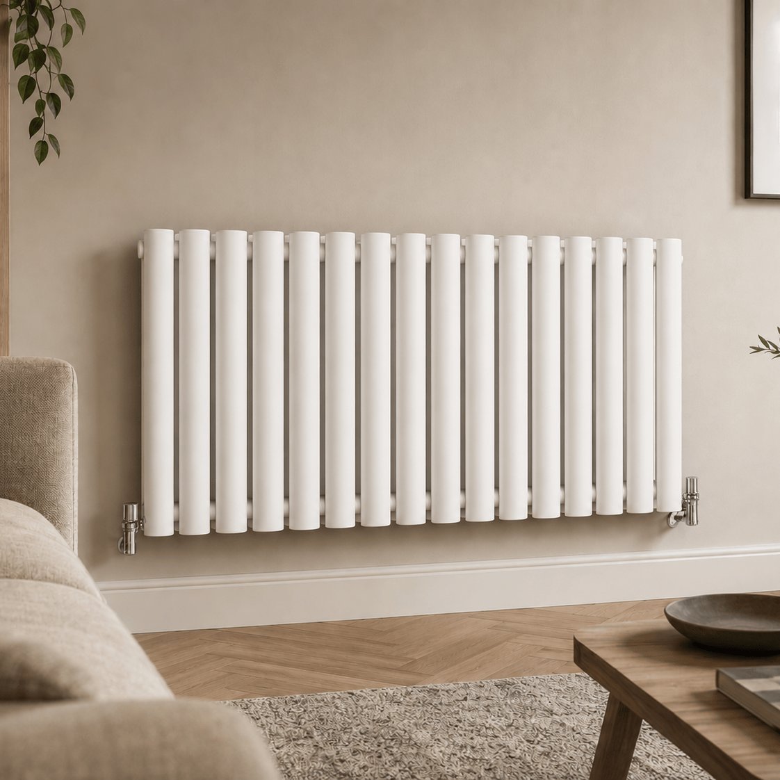 Aquarius Bathrooms Column Radiator 600 x960mm / White Aquarius Athens Horizontal Double Column Radiator