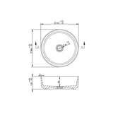 Aquarius Bathrooms Countertop Basin Aquarius V-Series 2 Round 355mm Ceramic Marble Effect Countertop Basin with Waste