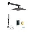 Aquarius Bathrooms Concealed Shower Set Matt Black Aquarius RainLux Square 2 Outlet Shower Bundle