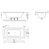 Aquarius Bathrooms Single Ended Bath 1500 x 700mm Aquarius Aaron Single Ended Standard Bath