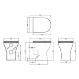Aquarius Bathrooms Back To Wall Toilet Aquarius Vista Rimless Back to Wall Toilet with Soft Close Seat