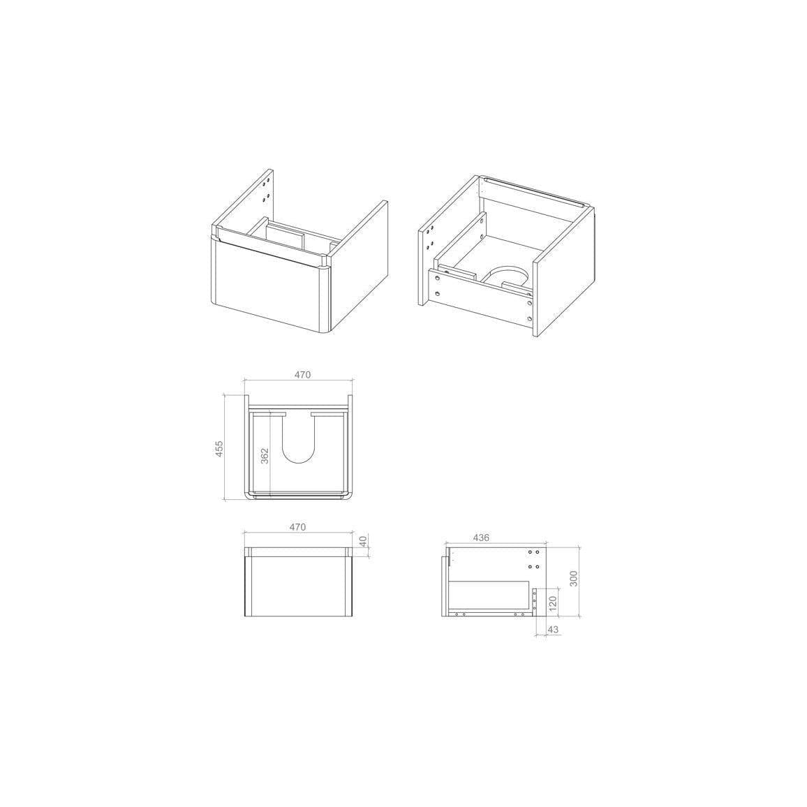 Aquarius Wall Mounted Vanity Unit Aquarius Corinthe Wall Mounted Vanity Unit  with Basin in Textured Oak