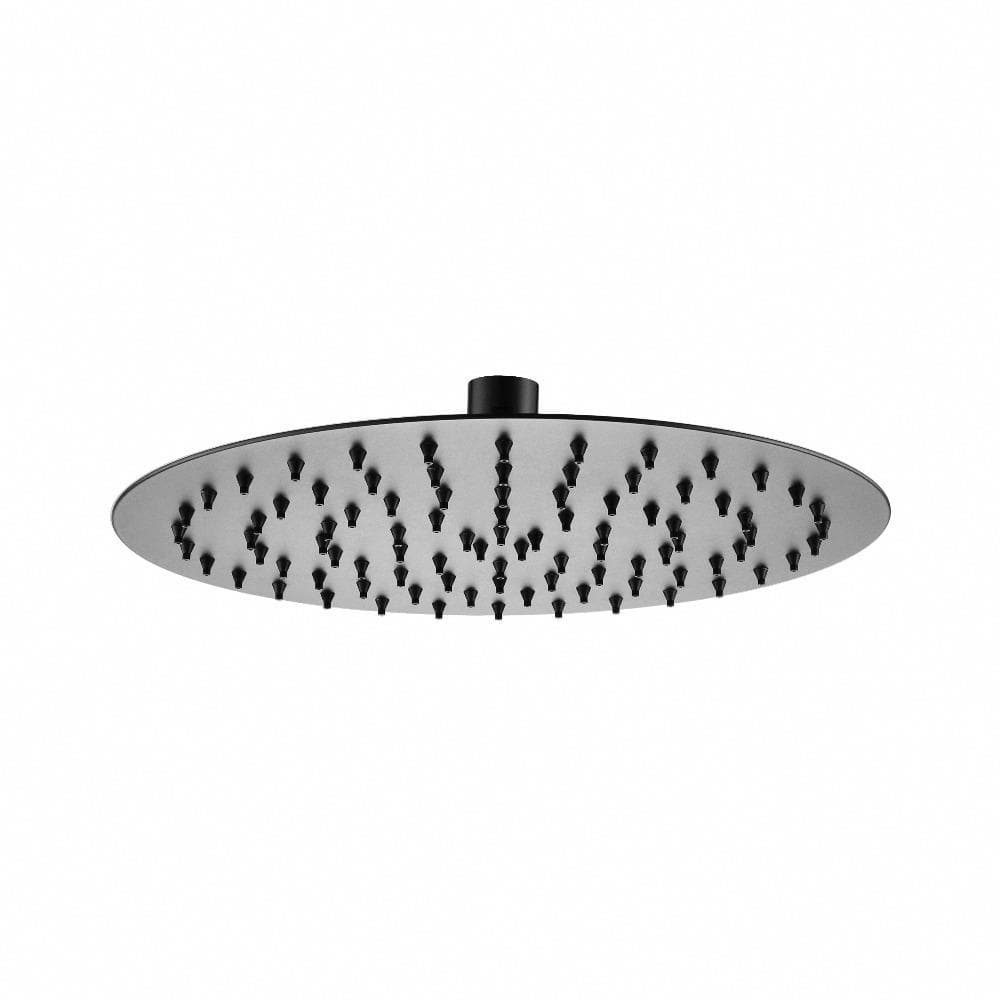 Aquarius Bathrooms Fixed Shower Head Gunmetal Grey Aquarius RainLux Round Slim Shower Head