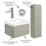 Aquarius Vanity Unit Aquarius Sophie 605mm Wall Hung Vanity Unit, Tall Boy Storage Unit, Tap and Fittings Bundle