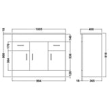 Aquarius Floor Standing Vanity Unit Aquarius Adelaide Floor Standing Vanity Unit with 1 Tap Hole Ceramic Basin