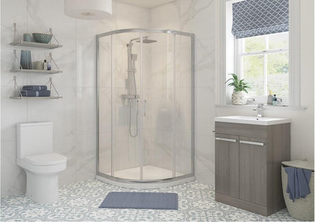 Aquarius Bathrooms Sliding Shower Door Aquarius Classique 900mm 2 Door Easy Clean 6mm Quadrant Shower Enclosure AQCQ9086