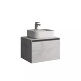 Aquarius Wall Mounted Unit Natural Stone / White Marble Aquarius JF-Series 600mm Single Drawer Vanity Unit with Countertop