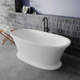Aquarius Bathrooms Freestanding Bath Aquarius Como Freestanding Roll Top Stone Bath in Gloss White - 1672 x 830mm