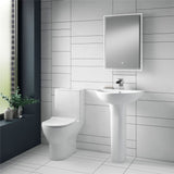 Aquarius Bathrooms Close Coupled Toilet Aquarius Vista Rimless Short Projection Close Coupled Toilet with Soft Close Seat