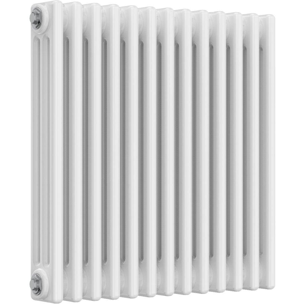 Aquarius Bathrooms Column Radiator 600mm x 605mm Aquarius Foundry Horizontal 3 Column Radiator in White