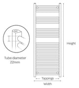 Aquarius Bathrooms Ladder Rail Aquarius Noir High Output Ladder Towel Rail Matt Black