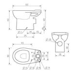 Aquarius Bathrooms Close Coupled Toilet Aquarius Willow Open Back Close Coupled Toilet with Soft Close Seat