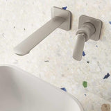 Aquarius Bathrooms Wall Mounted Basin Tap Brushed Metallic Aquarius  Huck Wall Mounted 2 Hole Basin Mixer Tap