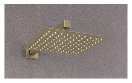 Aquarius Bathrooms Shower Arm and Head Kit Aquarius Modern Square Over Head 200mm Shower Head & Arm Brushed Brass AQ60104241