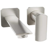 Aquarius Bathrooms Wall Mounted Basin Tap Brushed Metallic Aquarius Varda Wall Mounted 2 Hole Basin Mixer Tap