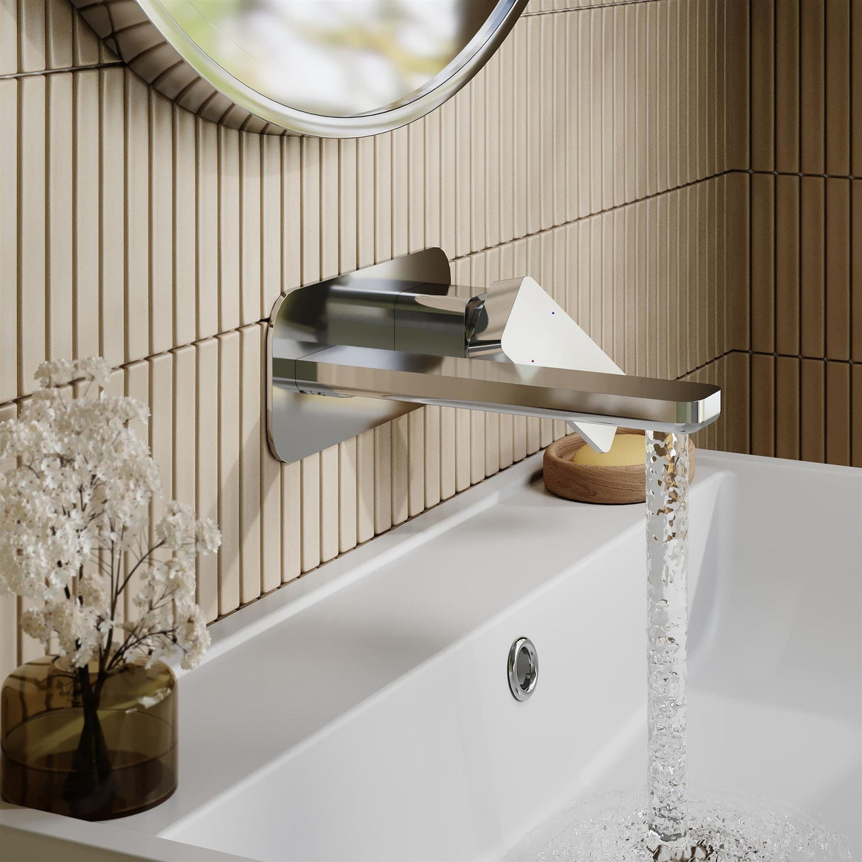 Aquarius Bathrooms Wall Mounted Basin Tap Aquarius Tetra Wall Mounted 2 Tap Hole Basin Mixer Tap