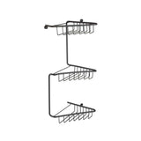 Aquarius Bathrooms Basket Matt Black Aquarius 3 Tier Corner Shower Caddy