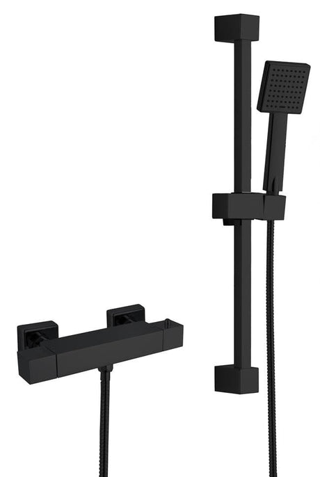 Aquarius Bathrooms Bar Valve Kit Aquarius RainLux Easy-Fit Square Bar Shower Valve and Kit Matt Black AQRL18BARMB