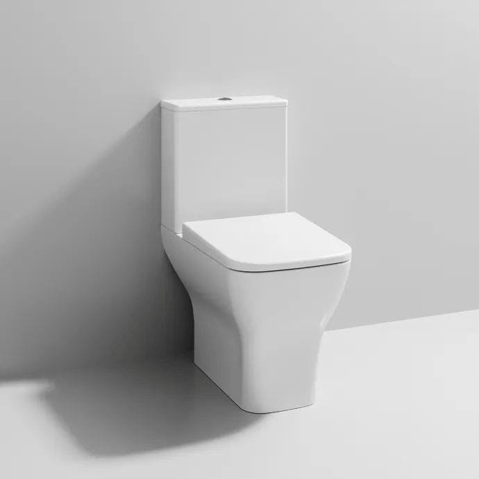 Aquarius Bathrooms Close Coupled Toilet Aquarius Arden Rimless Short Projection Close Coupled Toilet with Soft Close Seat