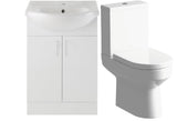 Aquarius Bathroom Suite Aquarius View 550mm Vanity Unit and Close Coupled WC Toilet Set AQVW2560
