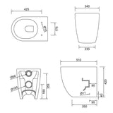 Aquarius Bathrooms Back to Wall Toilet Aquarius Emma Rimless ProFlush Short Projection Back to Wall Toilet with Soft Close Seat