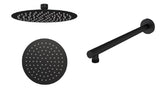 Aquarius Bathrooms Shower Arm and Head Kit Aquarius Modern Round Over Head 8" Shower Head & Arm Matt Black AQ60101514