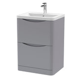 Aquarius Bathrooms Floor Standing Vanity Unit Aquarius Seren 600mm Floor Standing Two Drawer Vanity Unit with Basin