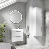Aquarius Bathrooms Wall Mounted Vanity Unit Aquarius Perth 600mm 2 Drawer Wall Mounted Vanity Unit with 1 Tap Hole Basin