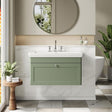Aquarius Bathrooms Wall Mounted Vanity Unit Green / 3 Aquarius Leighton 800mm Wall Mounted One Drawer Vanity Unit with Basin
