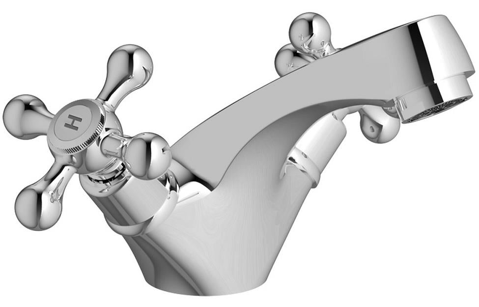 Aquarius Timeless Mono Crosshead Basin Mixer Tap in Chrome