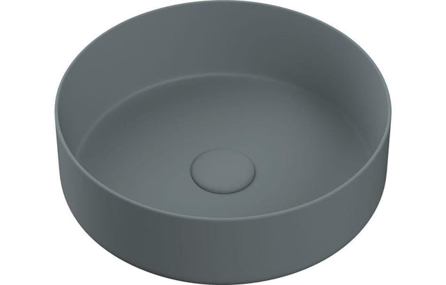 Aquarius Bathrooms Countertop Basin Aquarius V-Series 2 Round 0TH Vessel Wash Bowl 355mm Matt Grey AQVS0062