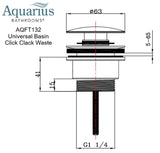 Aquarius FT Universal Click Clack Basin Waste