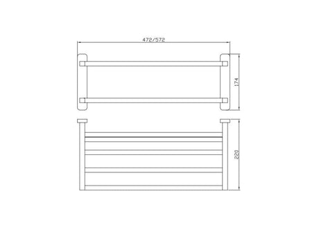 Aquarius Bathrooms Towel Shelf Aquarius Auro Towel Shelf Brushed Brass AQAU52457