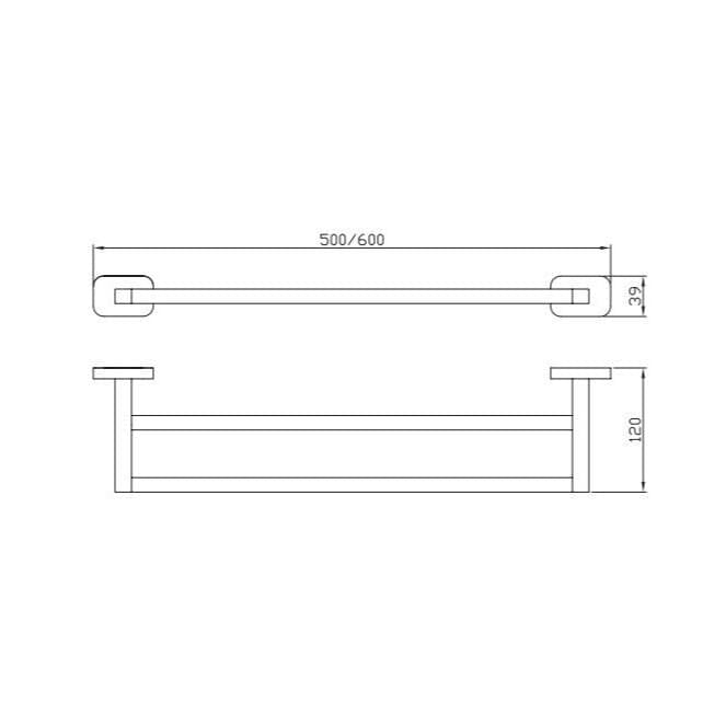 Aquarius Bathrooms Towel Rail Aquarius Auro Double Towel Rail in Brushed Brass