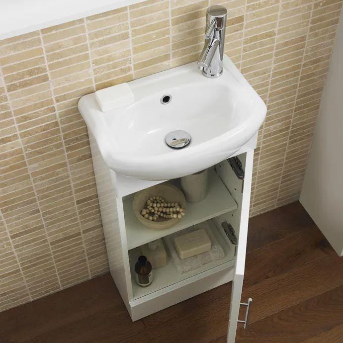 Aquarius Cloakroom Vanity Unit Aquarius Canberra 900mm Compact Cloakroom Vanity Unit with 1 Tap Hole Basin and Back to Wall WC Unit Combination