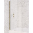 Aquarius Bathrooms Hinged Curved Bath Screen Aquarius LevAqua Curved 6mm Brushed Brass Hinged Bath Screen 1400 x 800mm AQ490111