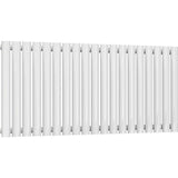Aquarius Bathrooms Column Radiator 600 x1140mm Aquarius Athens Single Horizontal Column Radiator in White