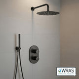 Aquarius Bathrooms Concealed Shower Set Aquarius RainLux Round 2 Outlet Shower Set with Shower Head and Single Function Handset