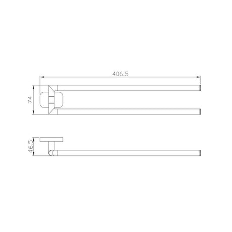 Aquarius Bathrooms Towel Rails and Rings Aquarius Auro Double Split Towel Rail in Brushed Brass