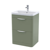 Aquarius Floor Standing Vanity Unit Aquarius Perth 600mm 2 Drawer Floor Standing Vanity Unit with 1 Tap Hole Basin