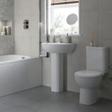 Aquarius Bathrooms Pedestal Basin 450mm Aquarius Willow 1 Tap Hole Basin with Full Pedestal