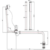 Aquarius Bathrooms Exposed Bath Waste Aquarius FT Exposed Bath Plug and Chain Waste with Pipe Shrouds