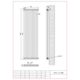 Aquarius Bathrooms Column Radiator Aquarius Foundry Vertical 2 Column Radiator in White