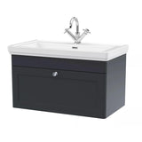 Aquarius Bathrooms Wall Mounted Vanity Unit Aquarius Leighton 800mm Wall Mounted One Drawer Vanity Unit with Basin