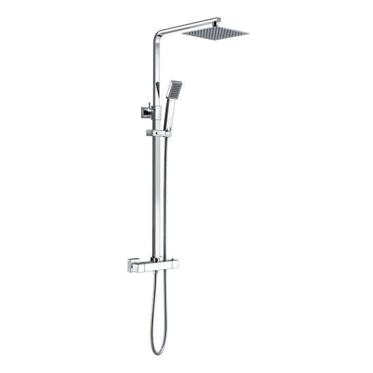 Aquarius Bathrooms Shower Set Chrome Aquarius Zacha Square Adjustable Shower Valve & Kit