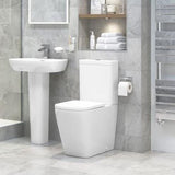 Aquarius Bathrooms Close Coupled Toilet Aquarius Laura Rimless Close Coupled Open Back Comfort Height Toilet with Soft Close Seat