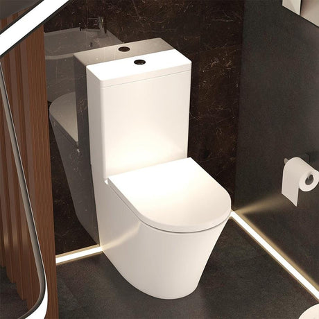 Aquarius Bathrooms Close Coupled Toilet Aquarius KF-Series Rimless Close Coupled Pan, Cistern and Soft Close Seat